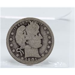 1901-O Barber Quarter Coin