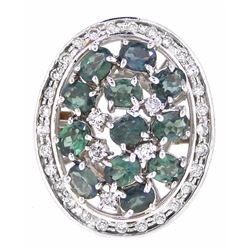 18KT White Gold 2.51ctw Alexandrite and Diamond Ring