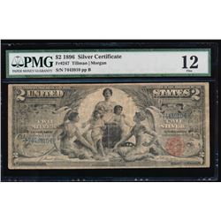 1896 $2 Silver Certificate PMG 12