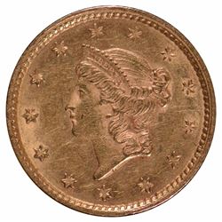 1853 $1 Type 1 Liberty Head Gold Coin