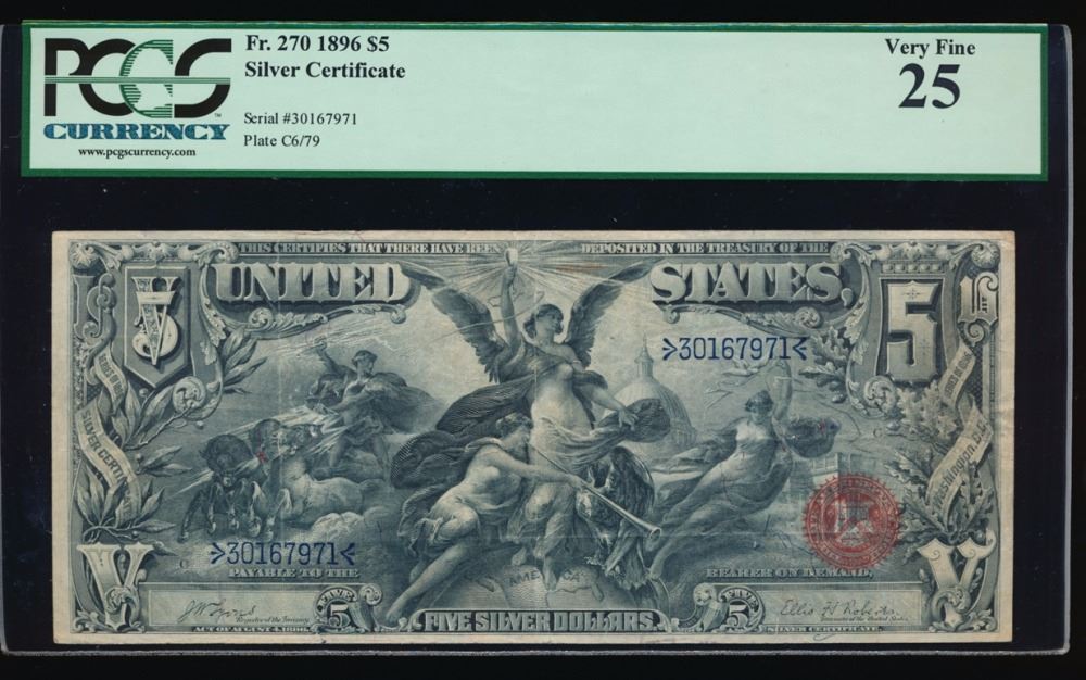 1896 $5 Silver Certificate PCGS 25 1896 $5 Silver Certificate PCGS 25