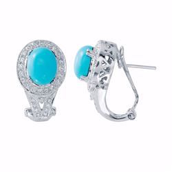 14KT White Gold 3.63ctw Turquoise and Diamond Earrings