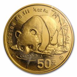 1987 50 Yuan 1/2 oz China Panda Gold Coin