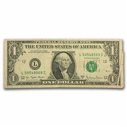 1977 $1 Gutter Fold Error San Francisco Federal Reserve Note