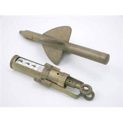 A late 19th century Walker’s patent ‘Rocket’ ship log, with brass three dial measuring gauge and...