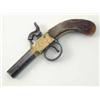 Image 1 : A pocket percussion pistol, the octagonal barrel with struck marks, engraved brass lock plate, en...