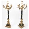 Image 1 : A pair of gilt metal six branch candelabra, the foliate sconce arms supported upon a circular col...