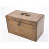 Image 1 : A Georgian burr walnut box, mid 18th century, with walnut feather banding, moulded edges, brass h...