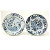 Image 1 : Two English Delft plates, both decorated with flowers, 9"...