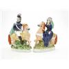 Image 1 : A pair of Staffordshire portrait figures, ‘Louis Napoleon’ and ‘Empress of France’, both seated o...