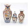 Image 1 : Two Imari baluster vases, largest 10ins and a vase and cover...