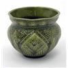 Image 1 : A Burmantofts jardiniere, with impressed geometric design and green glaze, impressed mark, Burman...
