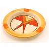 Image 1 : A Clarice Cliff Bizarre ash-tray, painted with an early geometric design in rust, orange and yell...