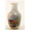 Image 1 : A Royal Worcester vase painted by Harry Stinton, baluster-shaped, painted with highland cattle an...