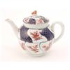 Image 1 : A first period Worcester teapot, globular shape painted with a Japan pattern, cover with flower k...