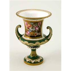 A Royal Worcester Campana vase, finely painted with a basket of flowers by Ernest Phillips agains...