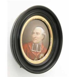 A Paris porcelain plaque of Cardinal Fesch circa 1815, signed Brochart-le Gose, Oval, 6 ins...