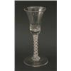 Image 1 : A George III opaque-twist drinking glass, with bell bowl and double-series opaque-twist stem, cir...