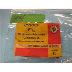 COLLECTOR BX KYNOCH 9mm MANNLICHER SCHONAUER AMMO