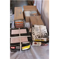SIX BOXES OF NEW SCREWS AND NAILS