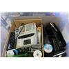 Image 1 : TOTE AND BOX OF ART AND OFFICE SUPPLIES