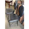 Image 2 : PAIR OF BLACK LEATHER AND METAL STOOLS