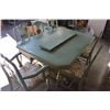 Image 1 : VINTAGE PAINTED SPIESZ FURNITURE TABLE WITH 2 LEAFS AND 6 CHAIRS