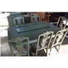 Image 3 : VINTAGE PAINTED SPIESZ FURNITURE TABLE WITH 2 LEAFS AND 6 CHAIRS