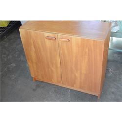 2 DOOR TEAK FINISH STORAGE CABINET