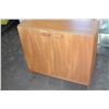 Image 1 : 2 DOOR TEAK FINISH STORAGE CABINET