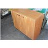 Image 3 : 2 DOOR TEAK FINISH STORAGE CABINET