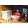 Image 2 : SHELF LOT OF WINE THEME SHADOW BOX VINTAGE PRINT PLANTERS AND WALL SCONCE
