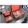 Image 2 : TWO EASTERN INLAID JEWELLRY BOXES WITH CONTENTS