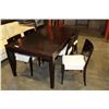 Image 2 : ESPRESSO FINISH TABLE AND SIX CHAIRS