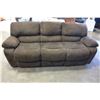 Image 1 : BROWN MICROSUEDE RECLINER SOFA