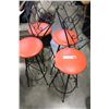 Image 2 : SET OF FOUR RETRO IRON AND LEATHER BARSTOOLS