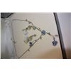 Image 2 : LADIES CASED BLUE AND GREEN GEMSTONE NECKLACE AND EARRING SET