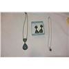 Image 2 : TURQUOISE NECKLACE AND EARRING SET AND STERLING NECKLACE WITH PENDANT