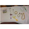 Image 1 : BUTTERFLY NECKLACES 2 SNAKE BRACELETS GOLD TONE NECKLACE