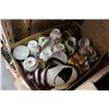 Image 2 : TWO TRAYS AND BOX OF CHINA AND VASE