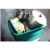 Image 2 : TOTE OF BODY GLOVE SWIM SET AND BIRD HOUSE AND POTS