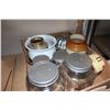Image 2 : TWO TRAYS OF CANNISTERS CHAMBER POT VASES AND JEWELLRY BOXES