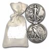 100 Coins 90% Silver Walking Liberty Half-Dollars $50 Face-Value Bag