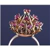 Image 1 : 14K Gold Burmese Ruby Sputnik Design Cocktail Ring