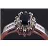 Image 2 : 14K White Gold Blue Sapphire and Diamond Ring