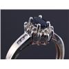 Image 3 : 14K White Gold Blue Sapphire and Diamond Ring