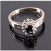 Image 6 : 14K White Gold Blue Sapphire and Diamond Ring