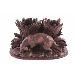 Black Forest German Carved Ink Well Holder