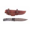 Image 1 : CFK Damascus Exotic Canel Bone Knife w/ Scabbard