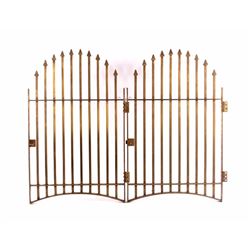 Antique Solid Brass Bank Teller Window Cage Doors